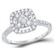 Gem And Harmony 1/2 Carat (ctw H-I I1-I2) Princess Cut Diamond Engagement Ring in 14K White Gold